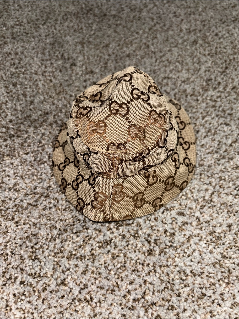 Gucci Beige Brown Monogram Bucket Hat